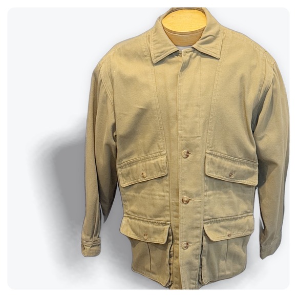 Vintage Chore Coat Hunting Jacket‎ Large Field Coat Tan Utility GorpcoreOrvis
